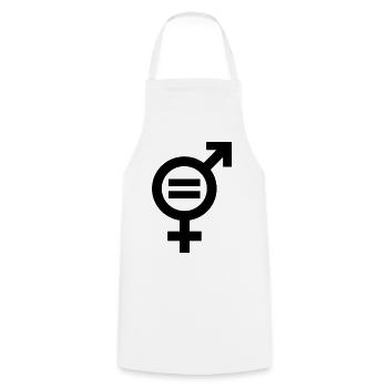 Gender Equality Symbol Emancipation Equality - Cooking Apron - white - Front - AI Model Male 185 dark (185cm)