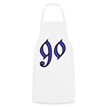 90. 90 ANS. 90e ANNIVERSAIRE. ANNIVERSAIRE 90 ANS. - Tablier de cuisine - blanc - Devant - AI Model Male 185 dark (185cm)