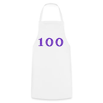 100. 100 JAHRE. 100-JÄHRIGES JUBILÄUM. 100. GEBURTSTAG - Kochschürze - Weiß - Vorne - AI Model Male 185 dark (185cm)