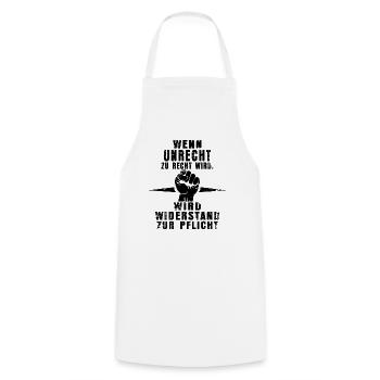 Resistance Is Mandatory - Statement Shirt - Cooking Apron - white - Front - AI Model Male 185 dark (185cm)