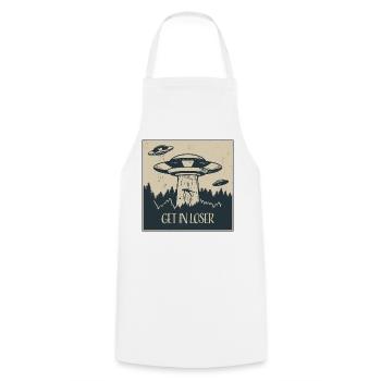 Extraterrestrial UFO Funny Space Gift - Cooking Apron - white - Front - AI Model Male 185 dark (185cm)