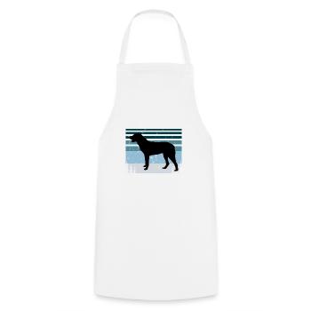 Cao De Castro Laboreiro Hund Silhouette Retro Sonne - Kochschürze - Weiß - Vorne - AI Model Male 185 dark (185cm)