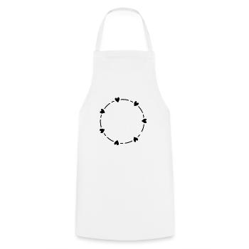 Coeur symbole cercle amour cadeau - Tablier de cuisine - blanc - Devant - AI Model Male 185 dark (185cm)