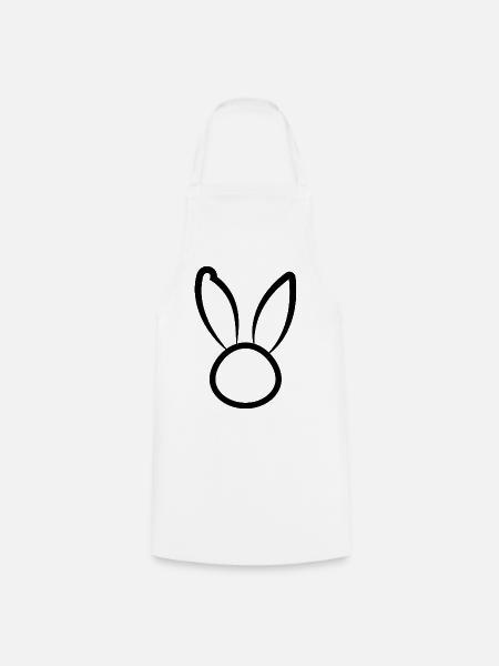Minimalistischer Hase Line Art - Kochschürze - Weiß