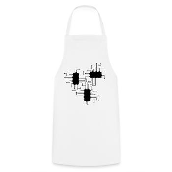 electrician electrical electronics occupation voltage CPU - Cooking Apron - white - Front - AI Model Male 185 dark (185cm)