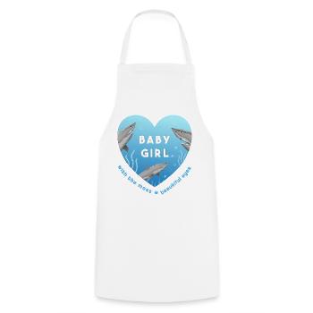 baby girl - Kochschürze - Weiß - Vorne - AI Model Male 185 dark (185cm)