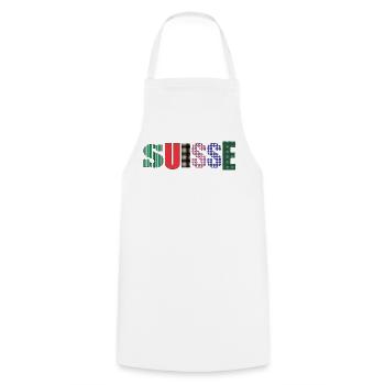 SUISSE. PAYS - Tablier de cuisine - blanc - Devant - AI Model Male 185 dark (185cm)