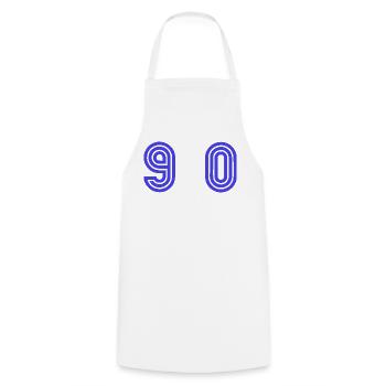 90. 90 ANS. 90e ANNIVERSAIRE. ANNIVERSAIRE 90 ANS. - Tablier de cuisine - blanc - Devant - AI Model Male 185 dark (185cm)