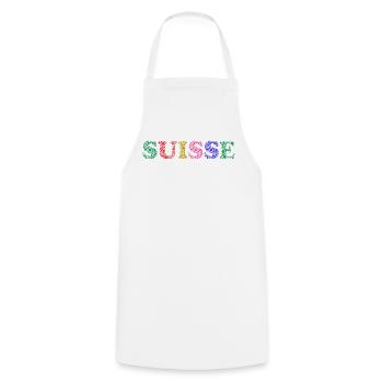 SUISSE. PAYS - Tablier de cuisine - blanc - Devant - AI Model Male 185 dark (185cm)