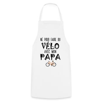 Né pour faire du vélo avec mon papa – Body Bébé - Tablier de cuisine - blanc - Devant - AI Model Male 185 dark (185cm)