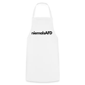niemalsAFD - Kochschürze - Weiß - Vorne - AI Model Male 185 dark (185cm)