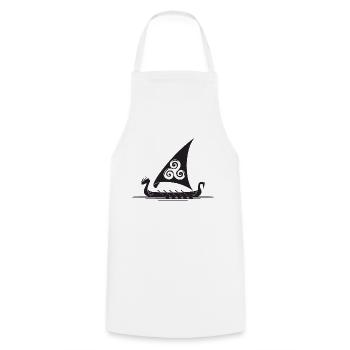 Voile de navire viking Triskel - Tablier de cuisine - blanc - Devant - AI Model Male 185 dark (185cm)