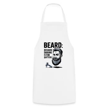 BEARD: Because Shaving Is For Quitters - Cooking Apron - white - Front - AI Model Male 185 dark (185cm)