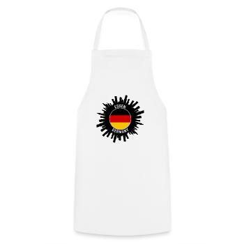 Essen Skyline Deutschland Flagge Reise Souvenir - Kochschürze - Weiß - Vorne - AI Model Male 185 dark (185cm)