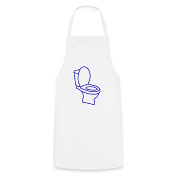 Klo WC Toilette - Kochschürze - Weiß - Vorne - AI Model Male 185 dark (185cm)