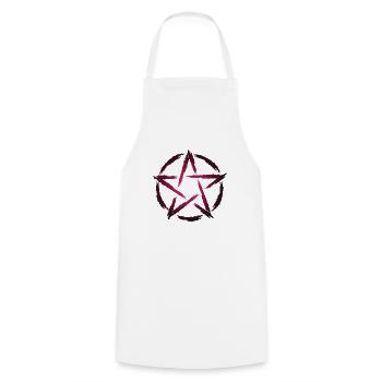 Pentagramm Symbol - Kochschürze - Weiß - Vorne - AI Model Male 185 dark (185cm)