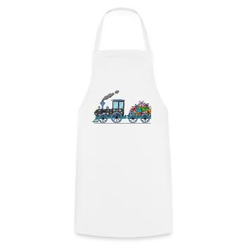 Children's train railway with trailer - Cooking Apron - white - Front - AI Model Male 185 dark (185cm)