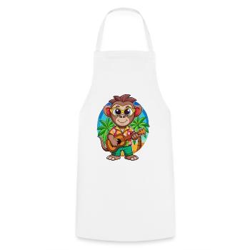 Lunettes de soleil de plage d’été de dessin animé de singe drôle - Tablier de cuisine - blanc - Devant - AI Model Male 185 dark (185cm)