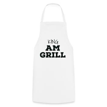 King au grill - Tablier de cuisine - blanc - Devant - AI Model Male 185 dark (185cm)