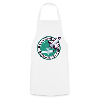 "Vintage Space Academy International" - Kochschürze - Weiß - Vorne - AI Model Male 185 dark (185cm)