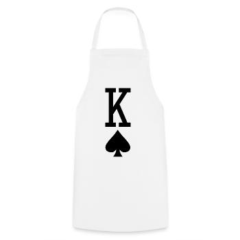 Carte à jouer au poker - King of Spades - Tablier de cuisine - blanc - Devant - AI Model Male 185 dark (185cm)