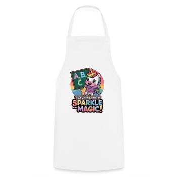 Teaching With Sparkle And Magic! - Cooking Apron - white - Front - AI Model Male 185 dark (185cm)