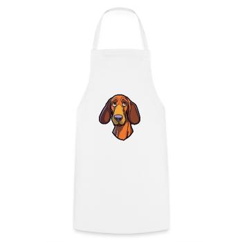 Lettische Jagdhunderasse Cartoon Kawaii Illustration - Kochschürze - Weiß - Vorne - AI Model Male 185 dark (185cm)