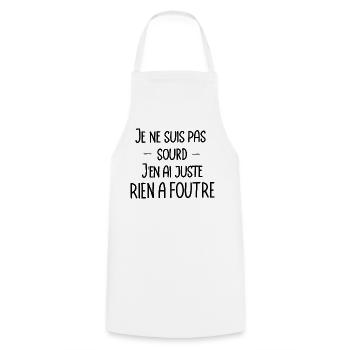je ne suis pas sourd, j'en ai juste rien a foutre - Tablier de cuisine - blanc - Devant - AI Model Male 185 dark (185cm)