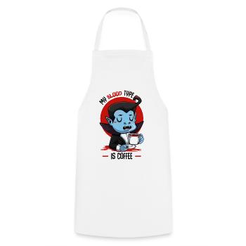 Blutkaffee Vampir Cartoon - Kochschürze - Weiß - Vorne - AI Model Male 185 dark (185cm)
