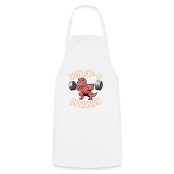 Squat-O Saurus - Cooking Apron - white - Front - AI Model Male 185 dark (185cm)