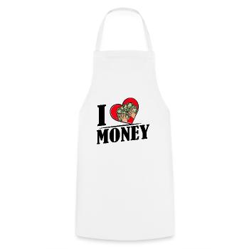 I love Money - Herz mit Geldscheinen - Kochschürze - Weiß - Vorne - AI Model Male 185 dark (185cm)