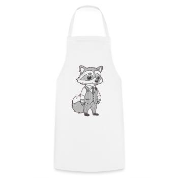 Busy Fox - Cooking Apron - white - Front - AI Model Male 185 dark (185cm)