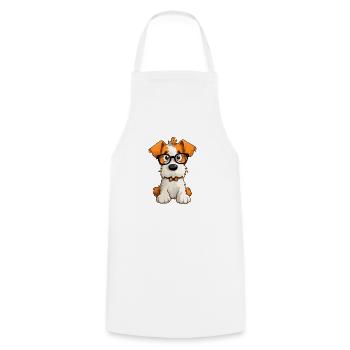 Draht Foxterrier Hunderasse Aquarell Karikatur Kawa - Kochschürze - Weiß - Vorne - AI Model Male 185 dark (185cm)