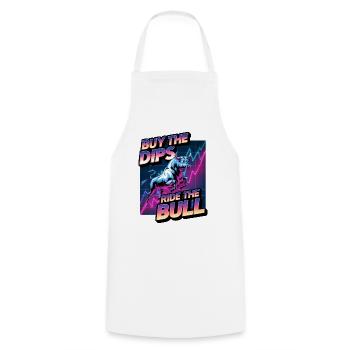 Buy The Dips Ride The Bull - Cooking Apron - white - Front - AI Model Male 185 dark (185cm)