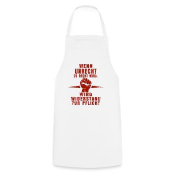 Rebellious Red – Grunge-Style Resistance - Cooking Apron - white - Front - AI Model Male 185 dark (185cm)