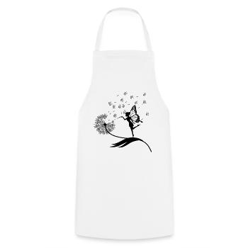Schmetterlingdesign Pusteblumen Wiese Herzen Feen - Kochschürze - Weiß - Vorne - AI Model Male 185 dark (185cm)