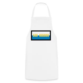 Couleurs du drapeau de Saint-Marin - Tablier de cuisine - blanc - Devant - AI Model Male 185 dark (185cm)