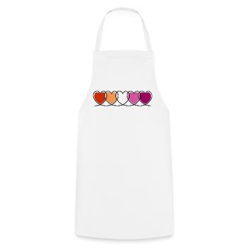 Cœurs lesbiennes lesbiennes - Tablier de cuisine - blanc - Devant - AI Model Male 185 dark (185cm)