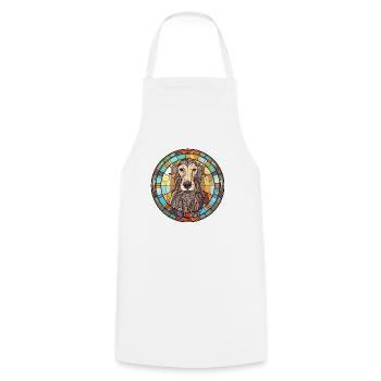 Scottish Deerhound Hunderasse Buntglas Colorfu - Kochschürze - Weiß - Vorne - AI Model Male 185 dark (185cm)