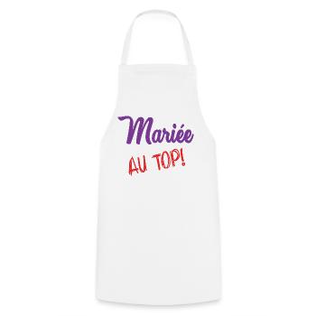 EVJF. MARIEE. TEAM. TEAM MARIEE. FUTURE MARIEE - Tablier de cuisine - blanc - Devant - AI Model Male 185 dark (185cm)