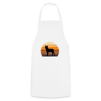 Cao Fila De Seo Miguel Hund Silhouette Retro Sonnenuntergang - Kochschürze - Weiß - Vorne - AI Model Male 185 dark (185cm)