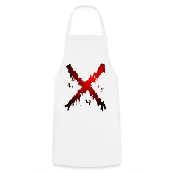 X Desing rot schwarz - Kochschürze - Weiß - Vorne - AI Model Male 185 dark (185cm)