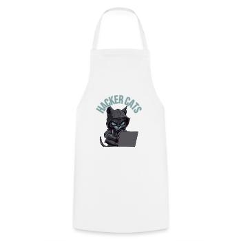 Hacker cats - Kochschürze - Weiß - Vorne - AI Model Male 185 dark (185cm)