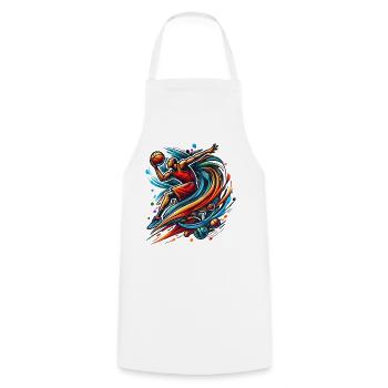 Basketball Logo - Cooking Apron - white - Front - AI Model Male 185 dark (185cm)