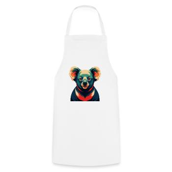 Koala Zeichentrickfigur Buntes Haustier Tier - Kochschürze - Weiß - Vorne - AI Model Male 185 dark (185cm)