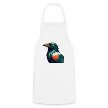 Crow Cartoon Character Colorful Pet Animal - Cooking Apron - white - Front - AI Model Male 185 dark (185cm)