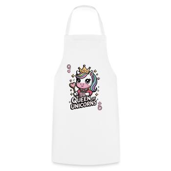 Queen Of Unicorns - Cooking Apron - white - Front - AI Model Male 185 dark (185cm)