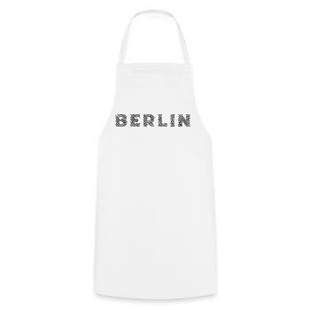 Berlin German Capital Hatching Letter - Cooking Apron - white - Front - AI Model Male 185 dark (185cm)