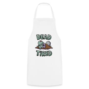 Dead Tired - Cooking Apron - white - Front - AI Model Male 185 dark (185cm)