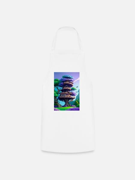 Treehouse Purple - Kochschürze - Weiß